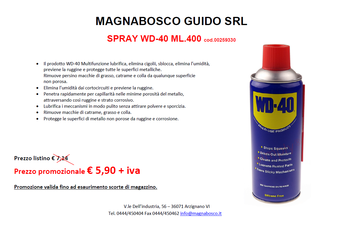 Spray lubrificante multifunzione WD-40