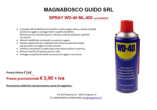 Spray lubrificante multifunzione WD-40