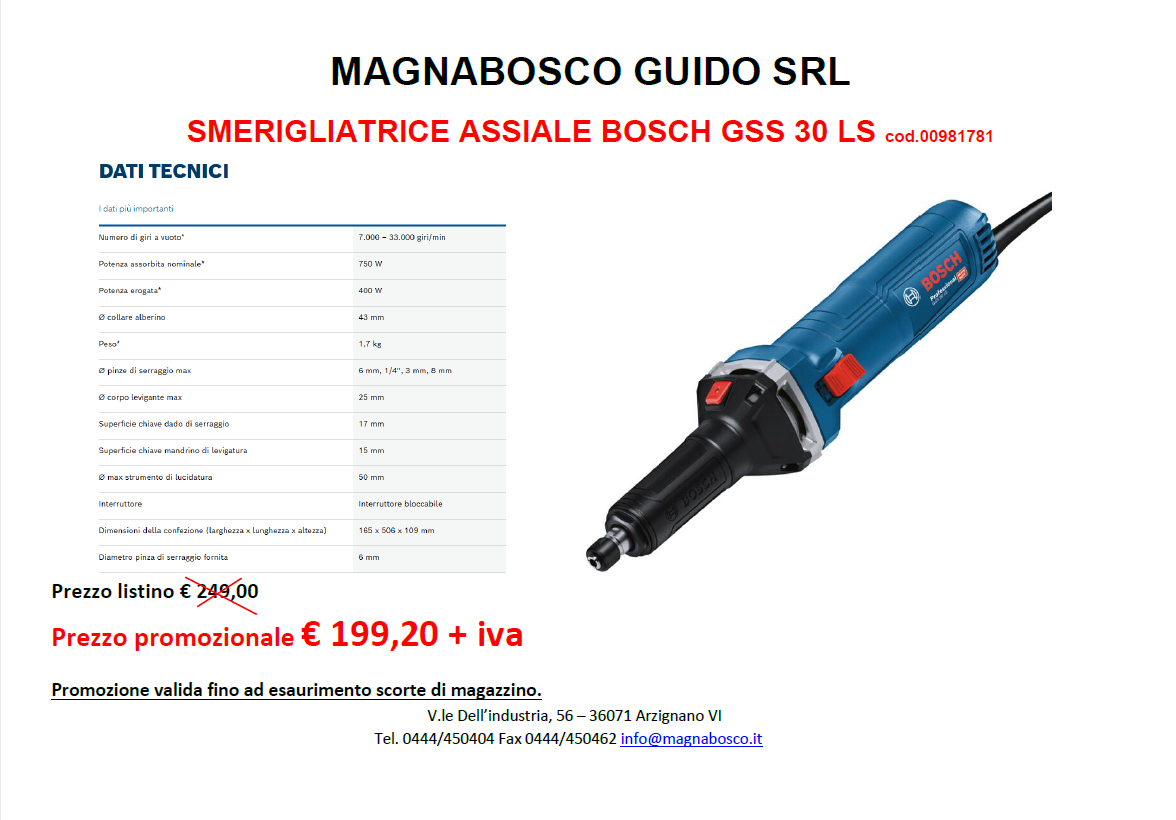Smerigliatrice assiale Bosch GGS 30